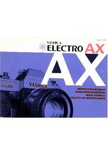 Yashica Electro AX manual. Camera Instructions.